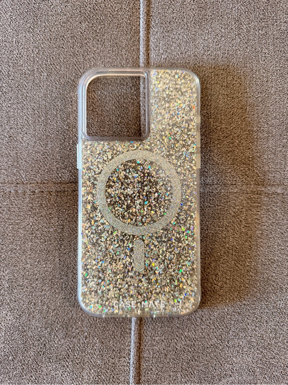 case-mate Glitter MagSafe-Compatible Phone Case - Sparkling Silver Holographic